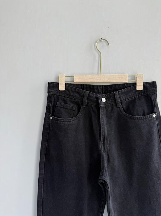 DARK GRAY MOM FIT TROUSERS