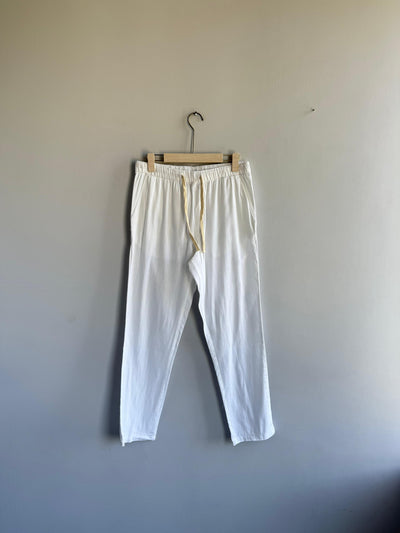 WHITE LINEN TROUSER
