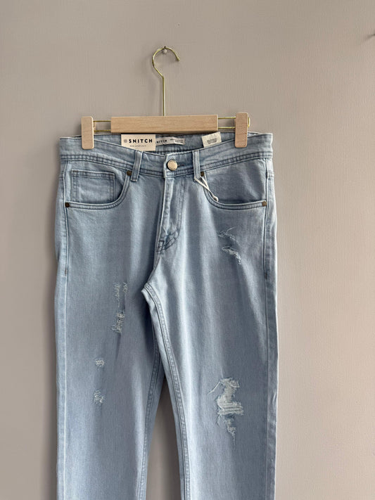 ICEBLUE TORN DENIM TROUSERS