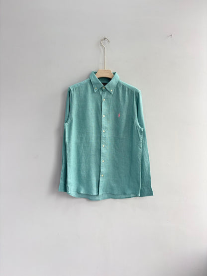 BLUE PURE LINEN SHIRT