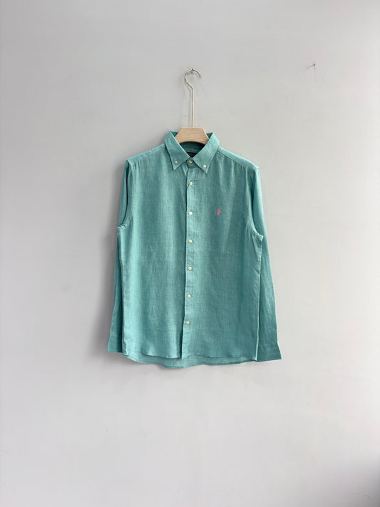 BLUE PURE LINEN SHIRT