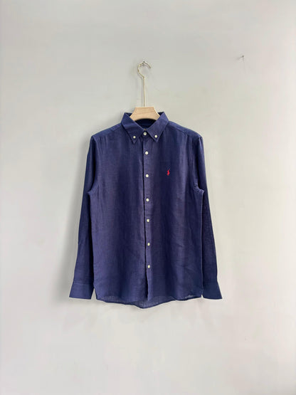 NAVY BLUE PURE LINEN SHIRT