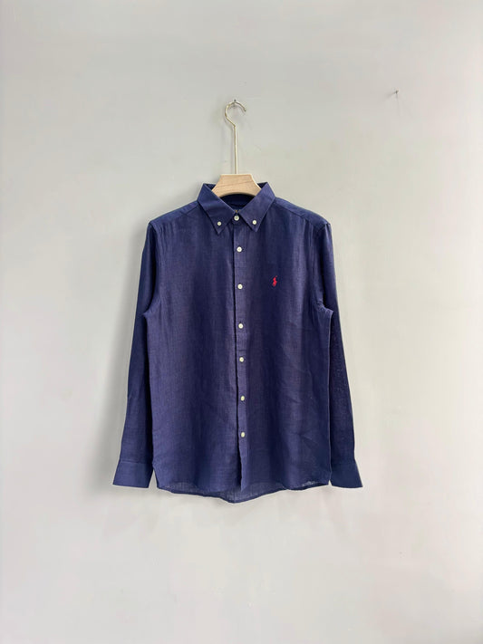 NAVY BLUE PURE LINEN SHIRT