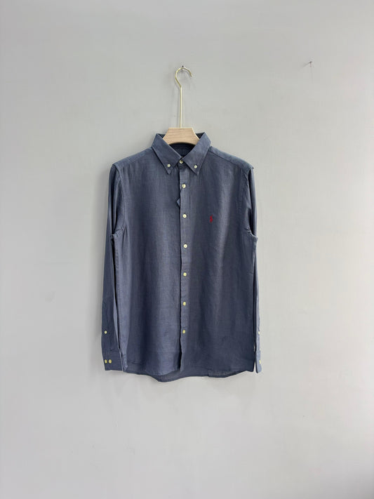 GRAY PURE LINEN SHIRT