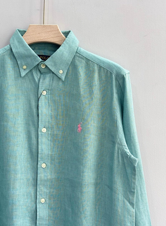 BLUE PURE LINEN SHIRT