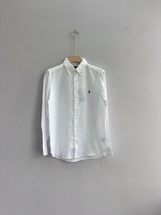 WHITE PURE LINEN SHIRT