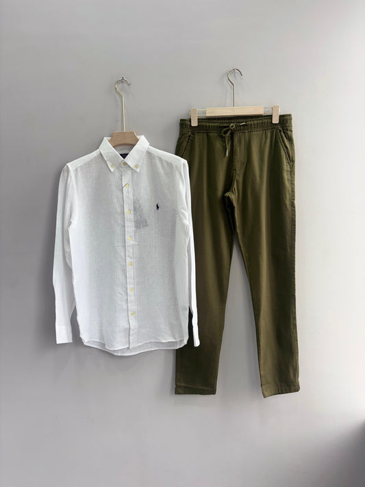 WHITE PURE LINEN SHIRT
