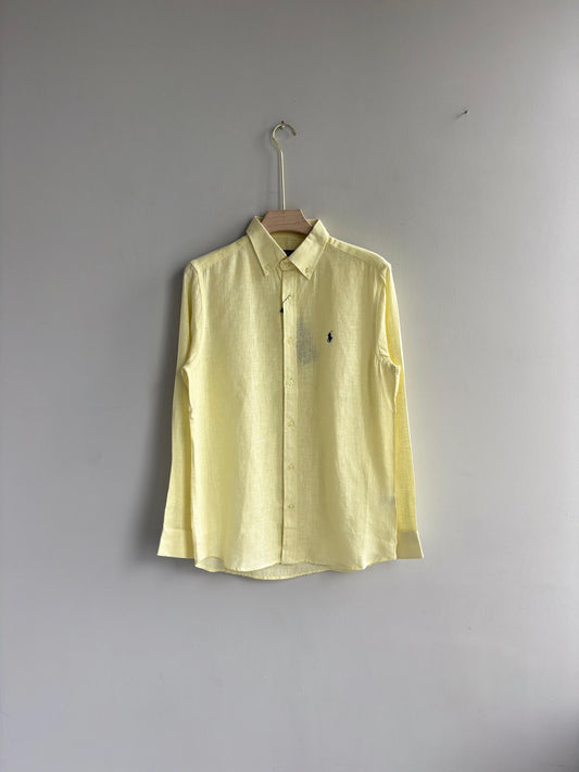YELLOW PURE LINEN SHIRT