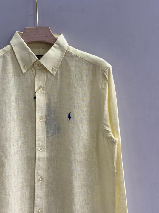 YELLOW PURE LINEN SHIRT