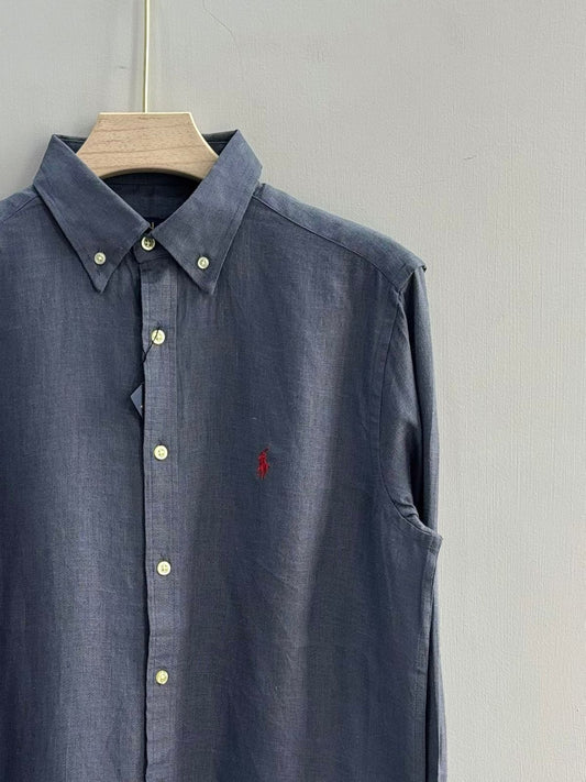 NAVY BLUE PURE LINEN SHIRT