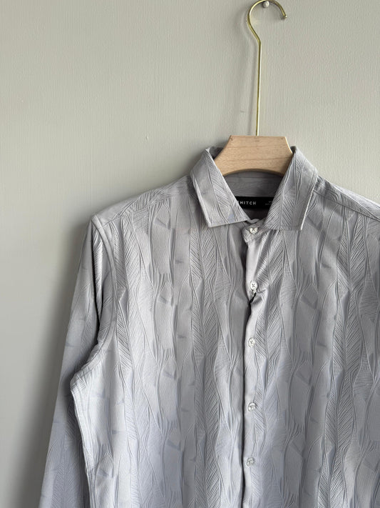 LIGHT GRAY SELF PRINTED SHIRT