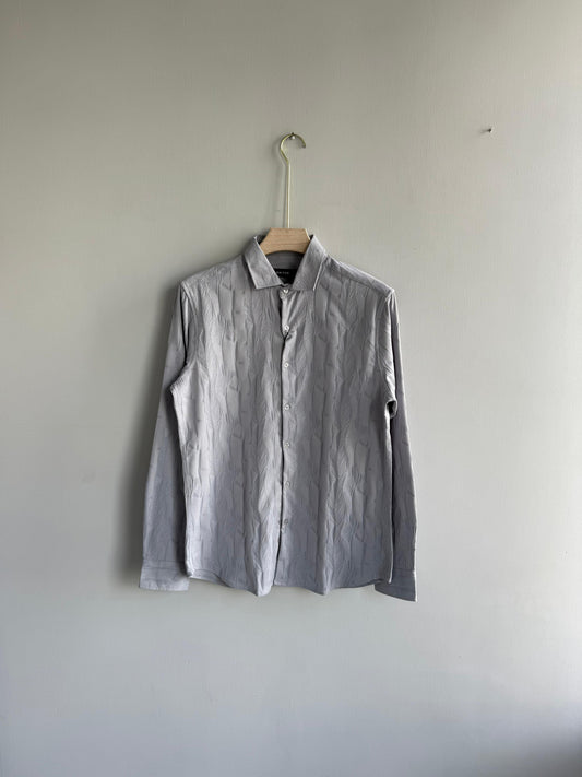 LIGHT GRAY SELF PRINTED SHIRT