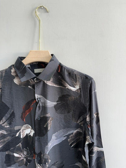 BLACK IMPORTED FLORAL SHIRT
