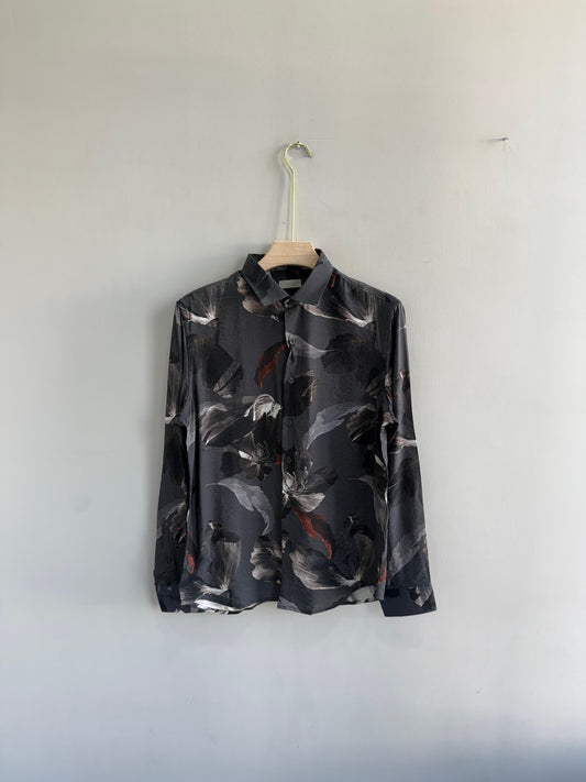 BLACK IMPORTED FLORAL SHIRT