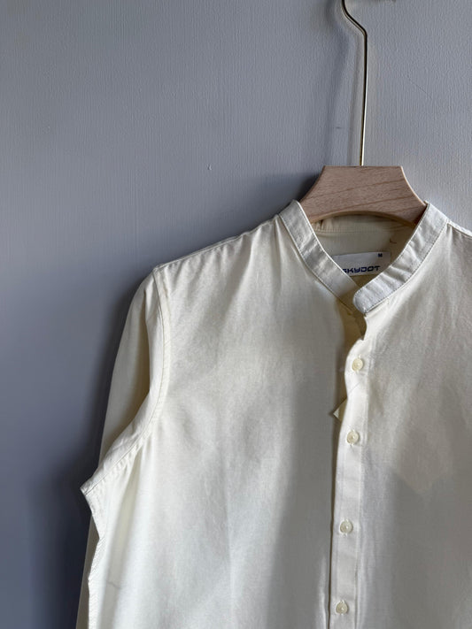 BEIDGE LINEN MANDRIAN COLLAR SHIRT