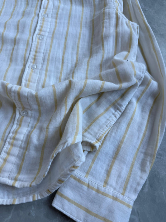 YELLOW STRIPE LINEN SHIRT