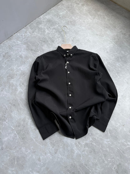 BLACK IMPORTED CRUSHED SHIRT