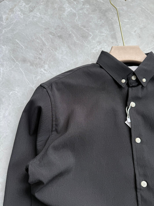 BLACK IMPORTED CRUSHED SHIRT