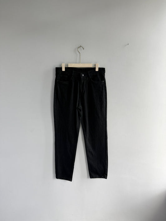 BLACK MOM FIT DENIM TROUSERS