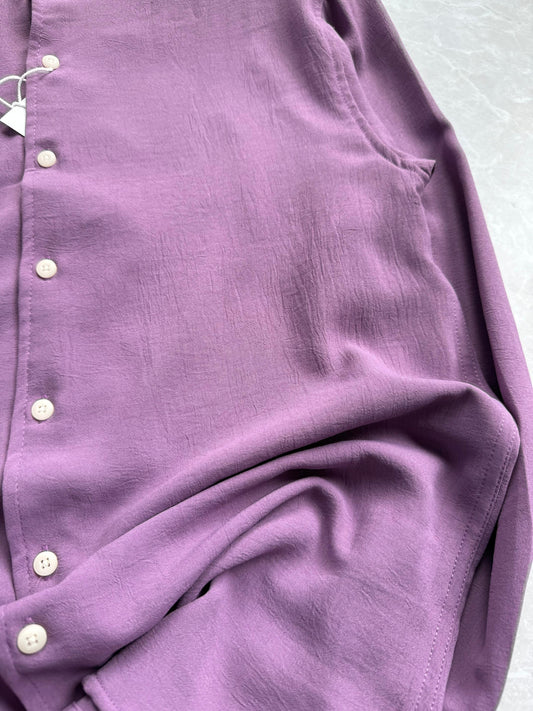 LAVENDER IMPORTED CRUSHED MANDRIAN COLLAR SHIRT
