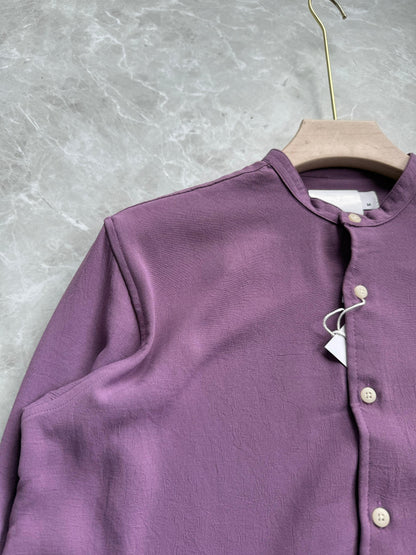 LAVENDER IMPORTED CRUSHED MANDRIAN COLLAR SHIRT