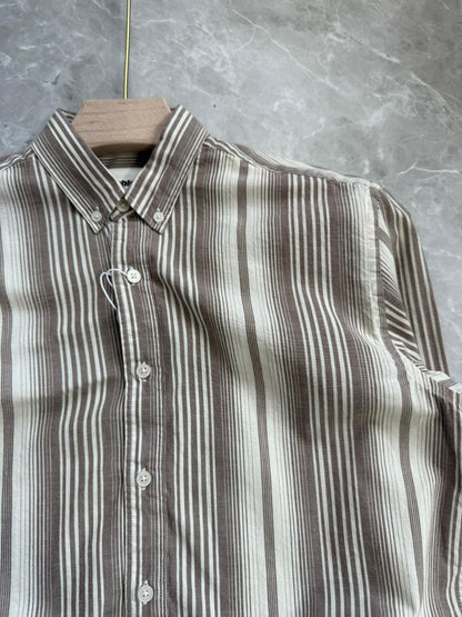 BROWN STRIPE COTTON SHIRT