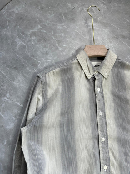 GRAY COTTON STRIPE SHIRT
