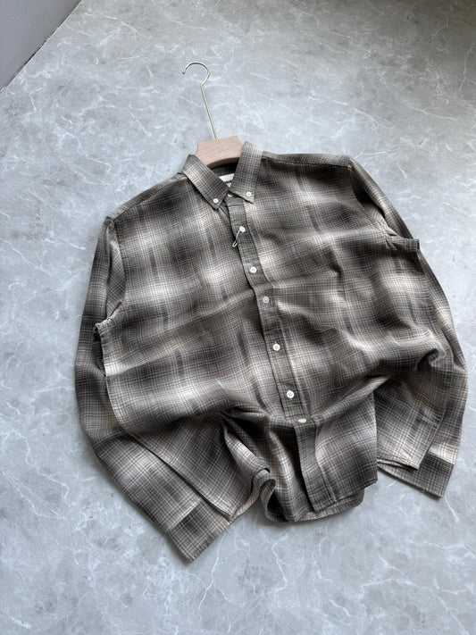 BROWN COTTON FLANEL SHIRT