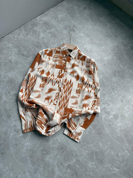 ORANGE IMPORTED PRINTED SHIRT