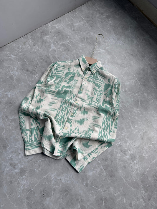 BLUE IMPORTED PRINTED SHIRT