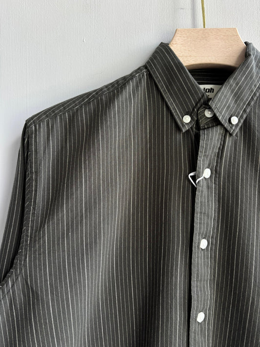 GREEN COTTON STRIPE SHIRT