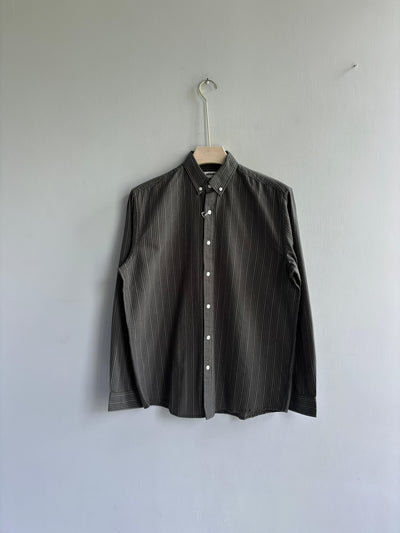 GREEN COTTON STRIPE SHIRT