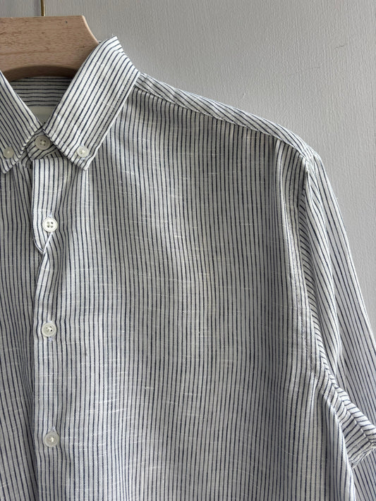 WHITE COTTON STRIPE SHIRT