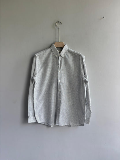 WHITE COTTON STRIPE SHIRT