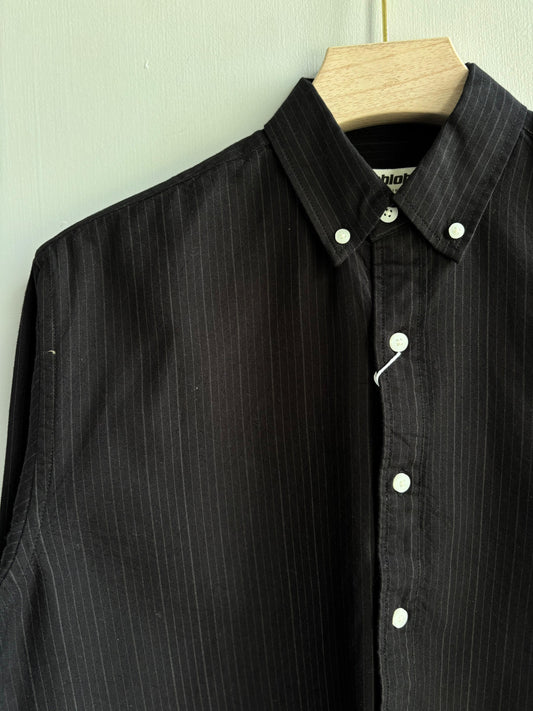 BLACK COTTON STRIPE SHIRT