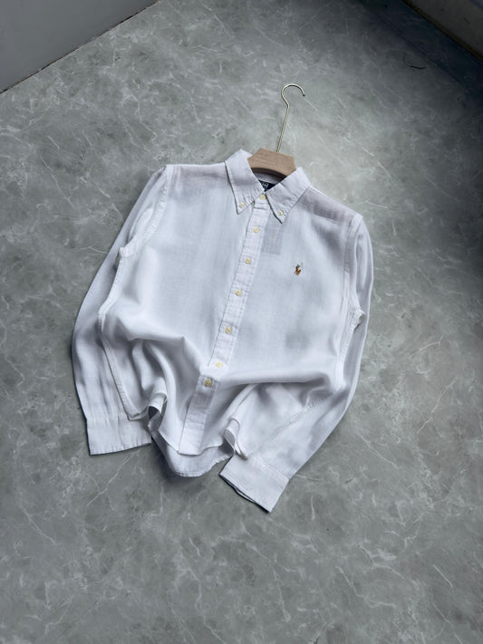 WHITE PURE LINEN SHIRT