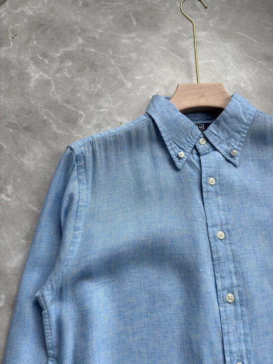 BLUE PURE LINEN SHIRT