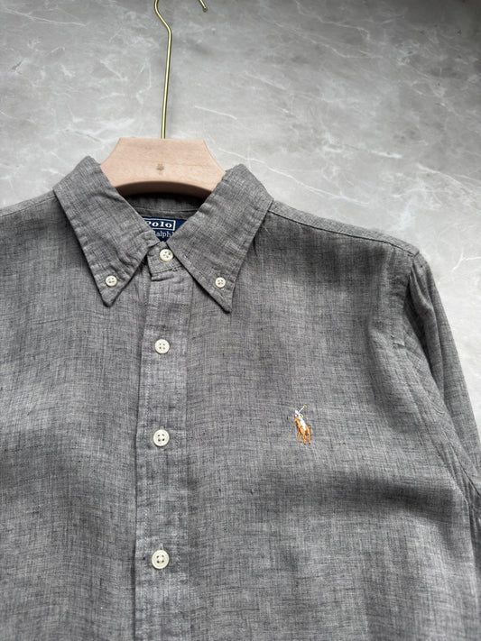 DARK GRAY PURE LINEN SHIRT