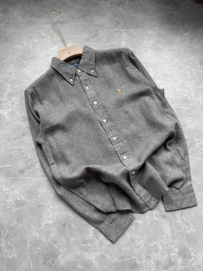 DARK GRAY PURE LINEN SHIRT