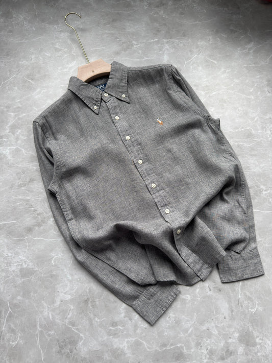DARK GRAY PURE LINEN SHIRT