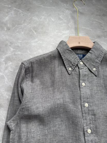 DARK GRAY PURE LINEN SHIRT