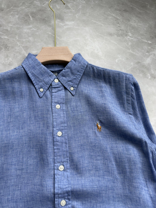 DARK BLUE PURE LINEN SHIRT