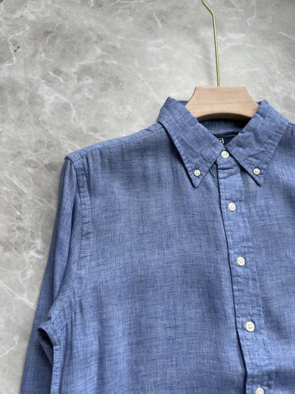DARK BLUE PURE LINEN SHIRT