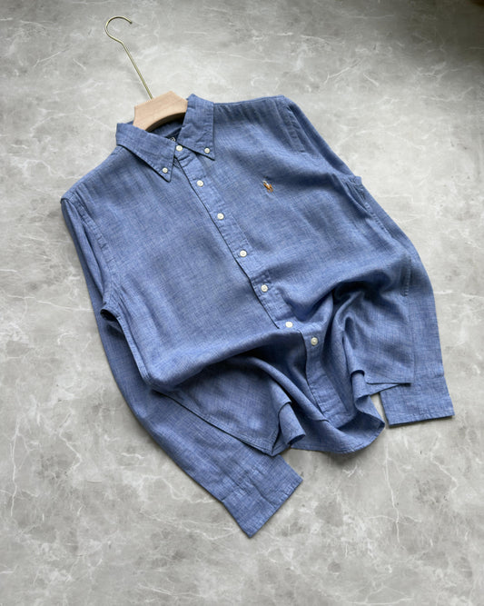 DARK BLUE PURE LINEN SHIRT