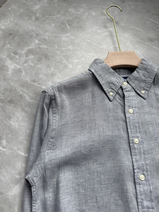 LIGHT GRAY PURE LINEN SHIRT