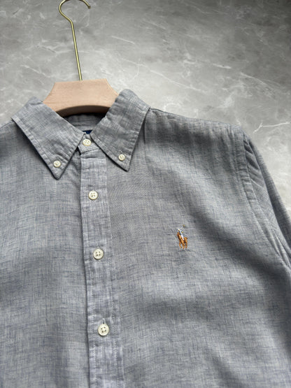 LIGHT GRAY PURE LINEN SHIRT