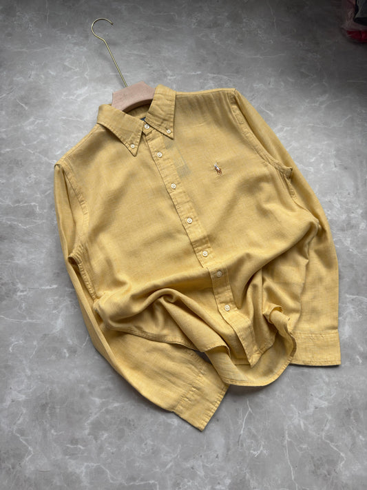 YELLOW PURE LINEN SHIRT