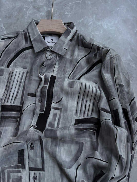 GRAY IMPORTED PRINTED SHIRT