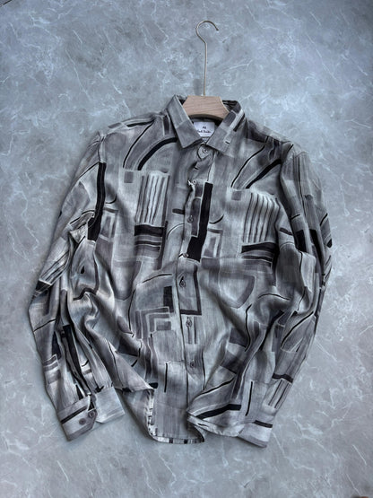 GRAY IMPORTED PRINTED SHIRT