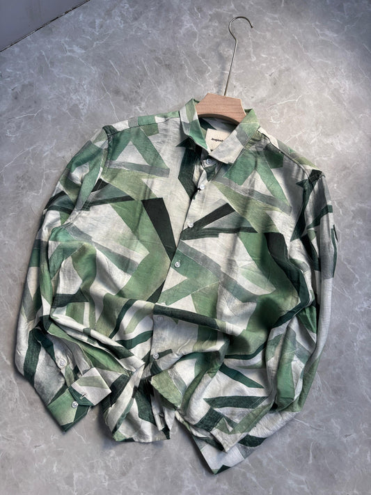 GREEN IMPORTED PRINTED SHIRT